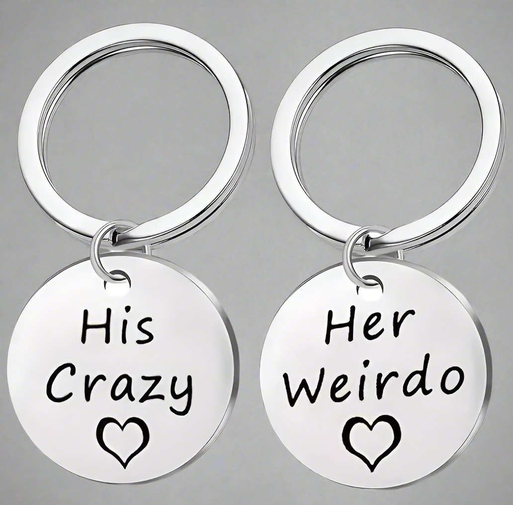 His Crazy & Her Weirdo Couples Keychain Set