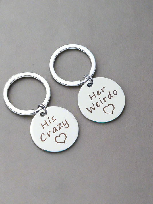 His Crazy & Her Weirdo Couples Keychain Set