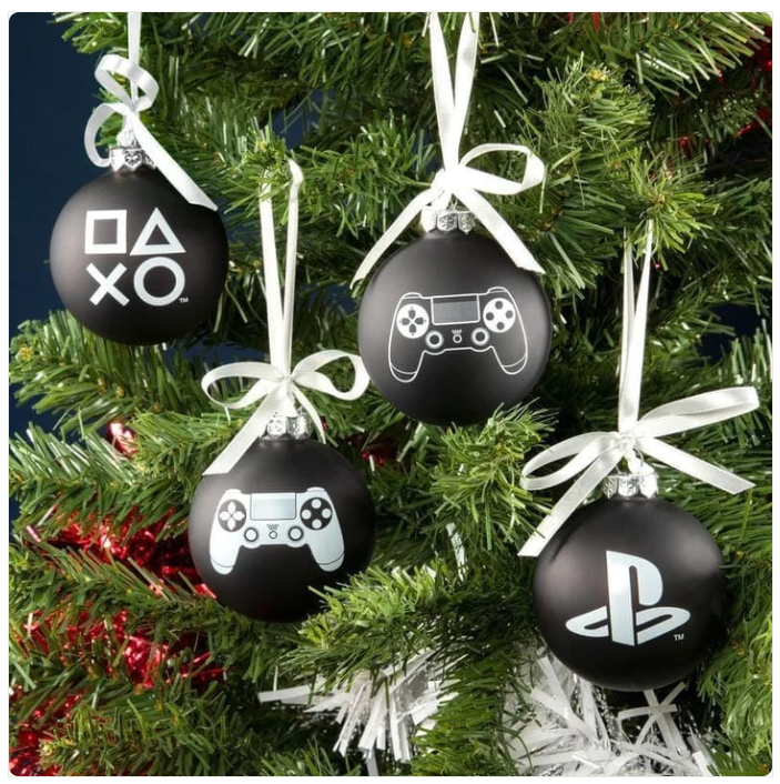 Playstation Christmas Glass Ornaments