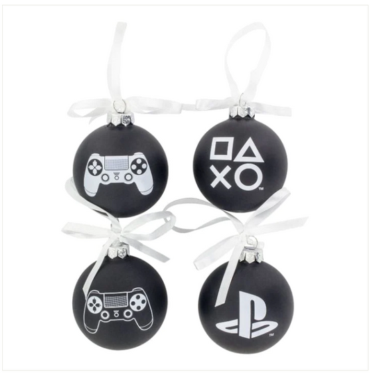 Playstation Christmas Glass Ornaments
