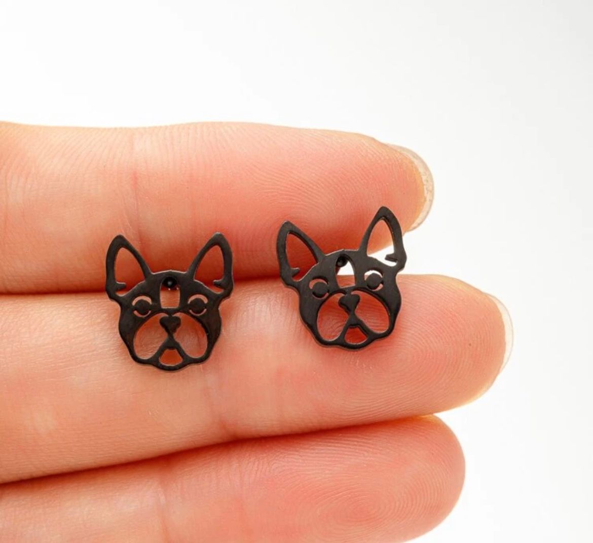 Boston Terrier Stud Earrings