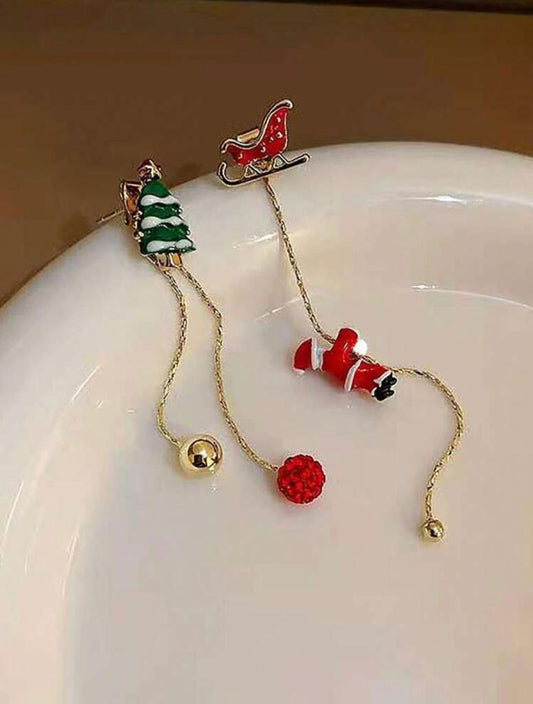 Christmas Santa Climbing Earrings