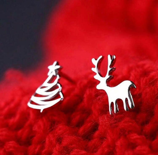 Christmas Reindeer and Tree Earrings
