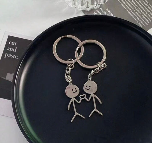 Stick Figure Couples Keychain