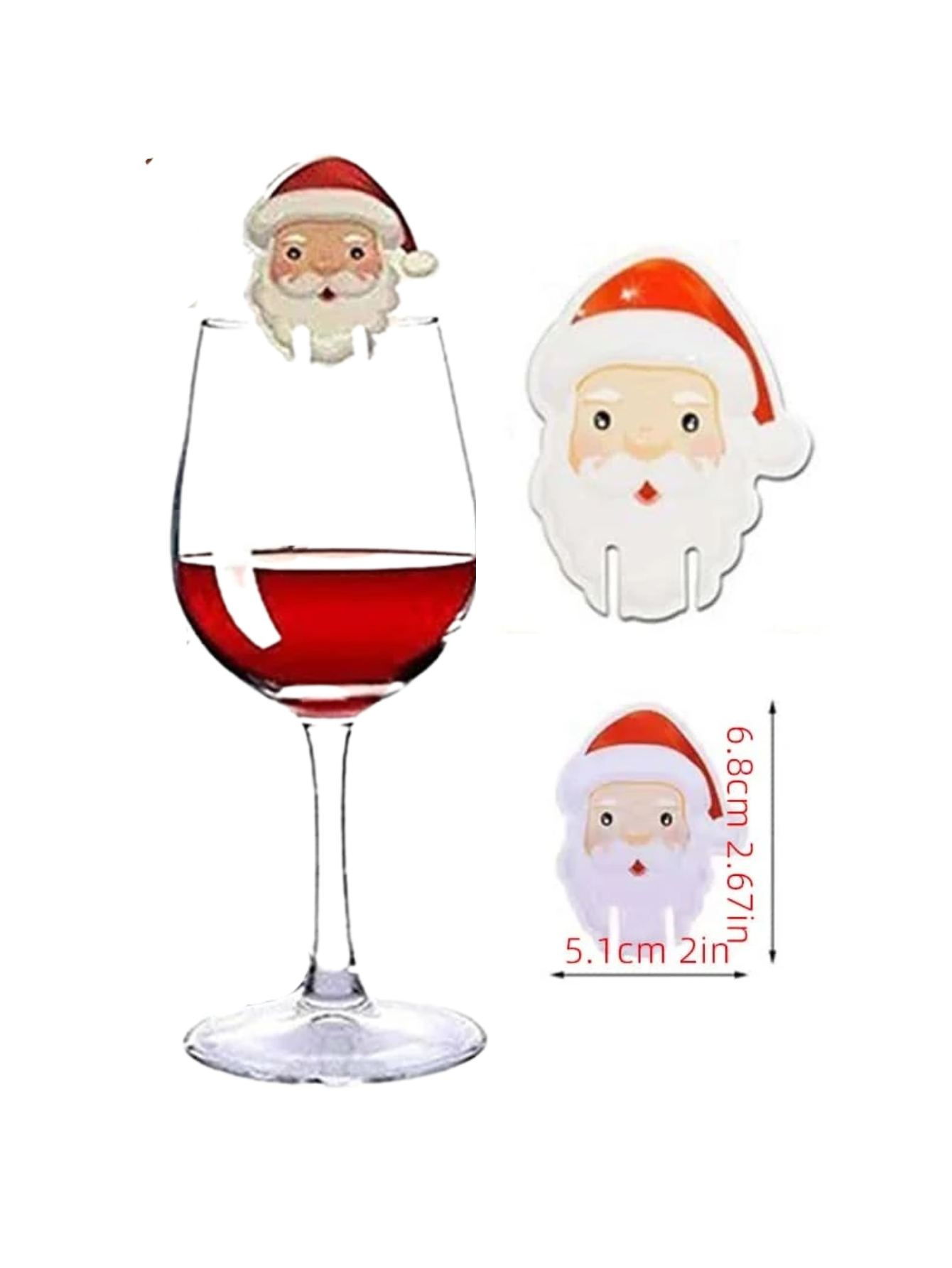 Christmas Santa Claus Glass Markers