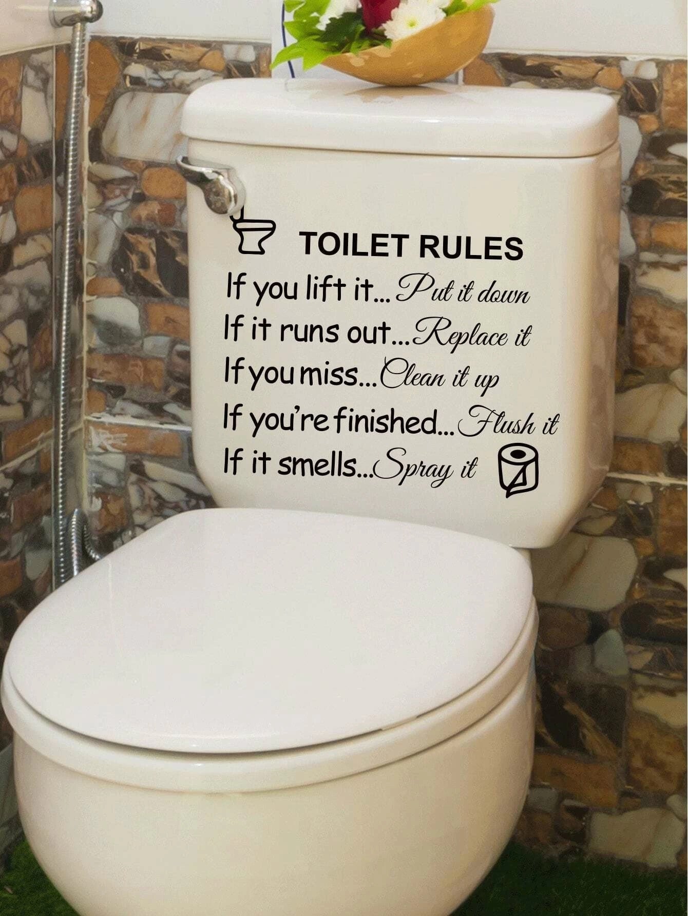 Toilet Rules Sticker Label