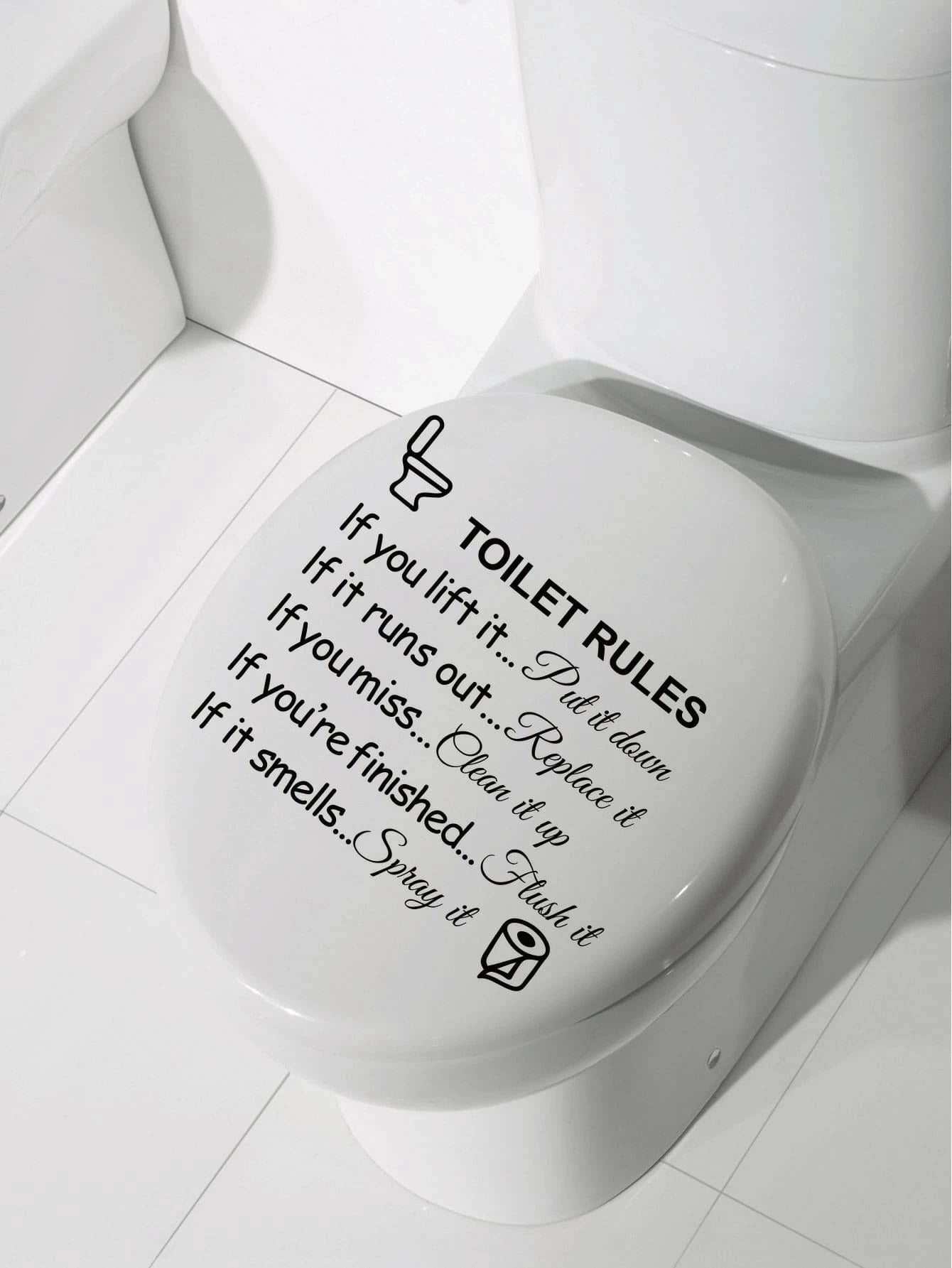 Toilet Rules Sticker Label