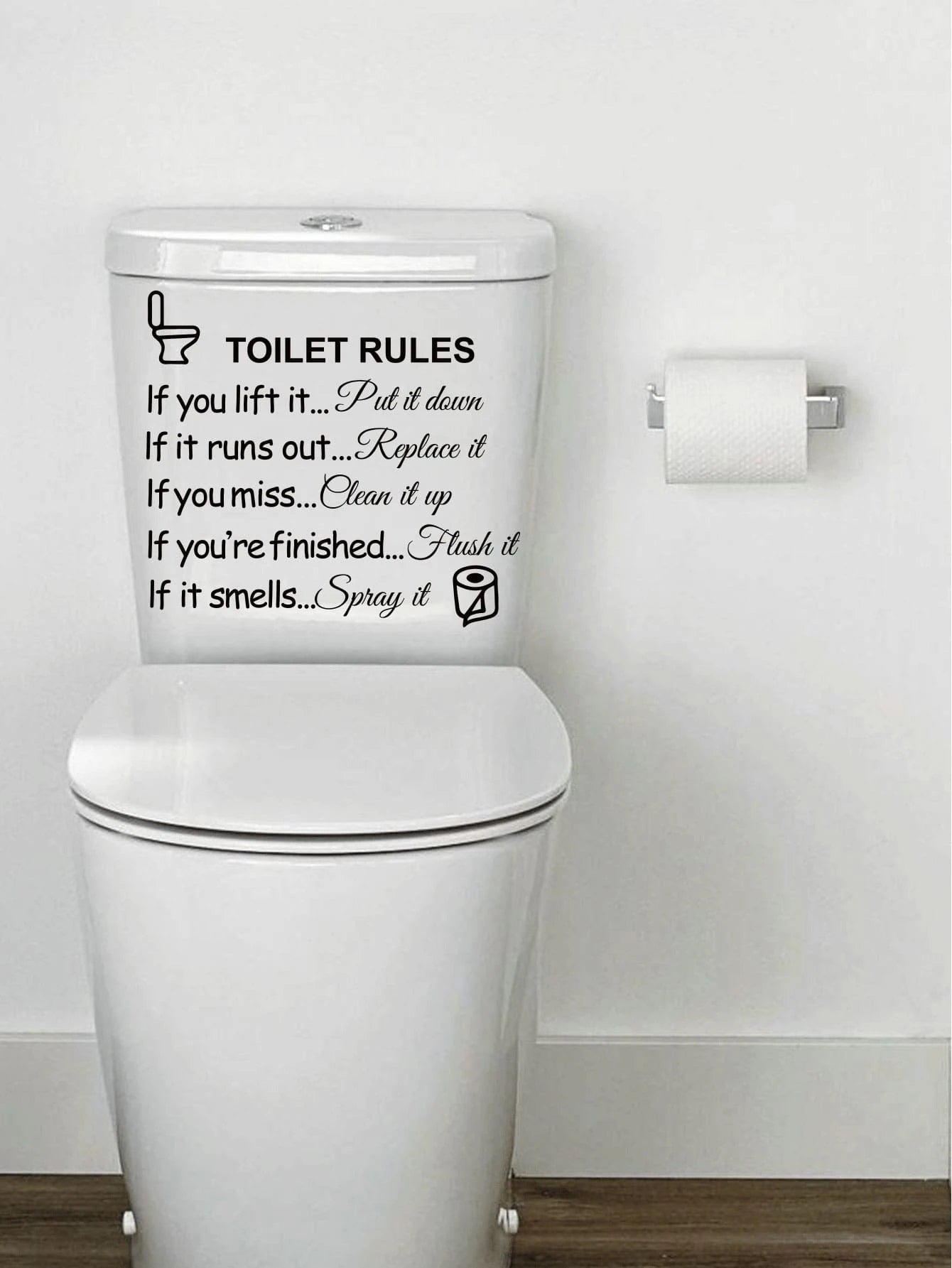 Toilet Rules Sticker Label