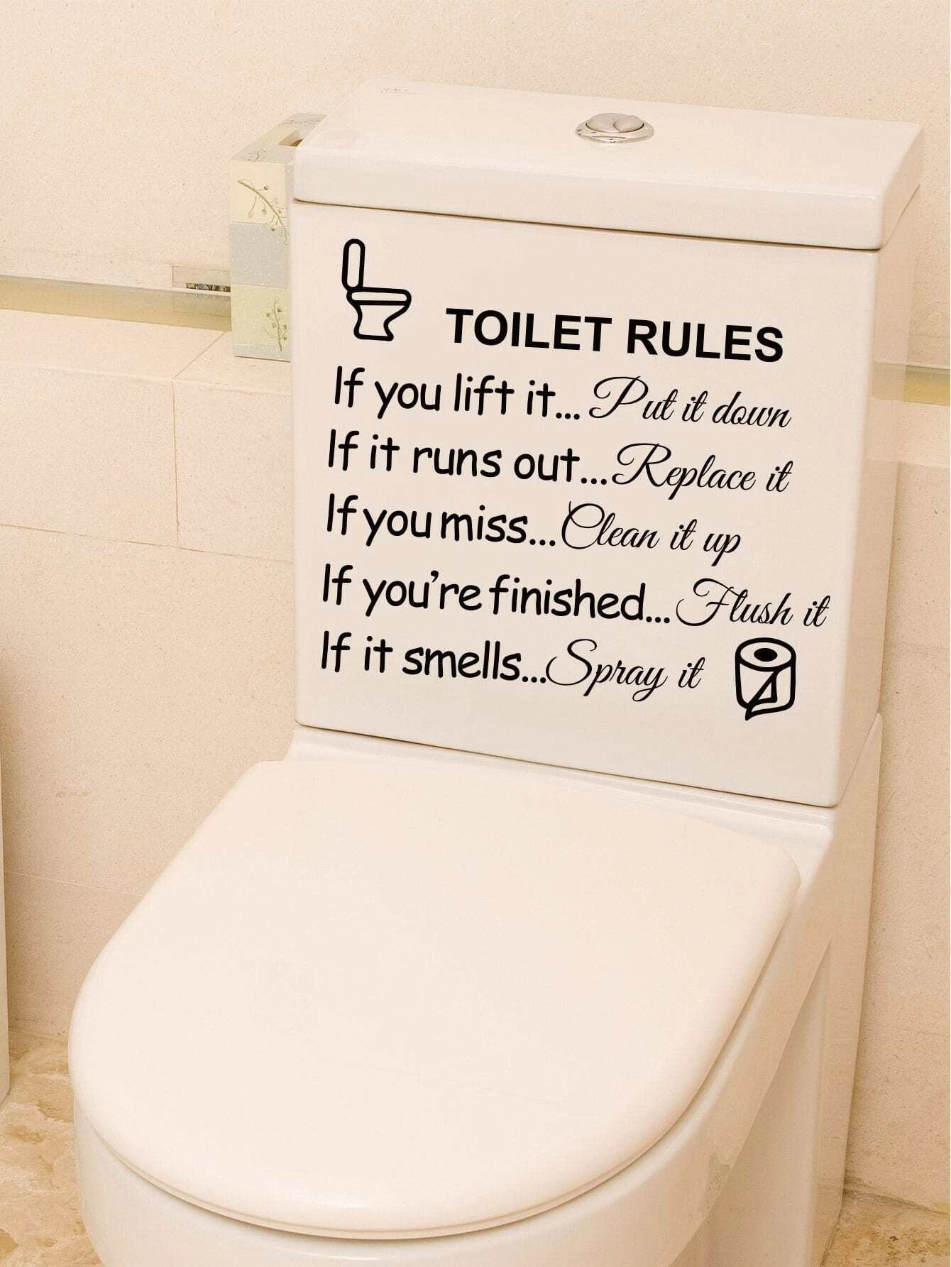 Toilet Rules Sticker Label