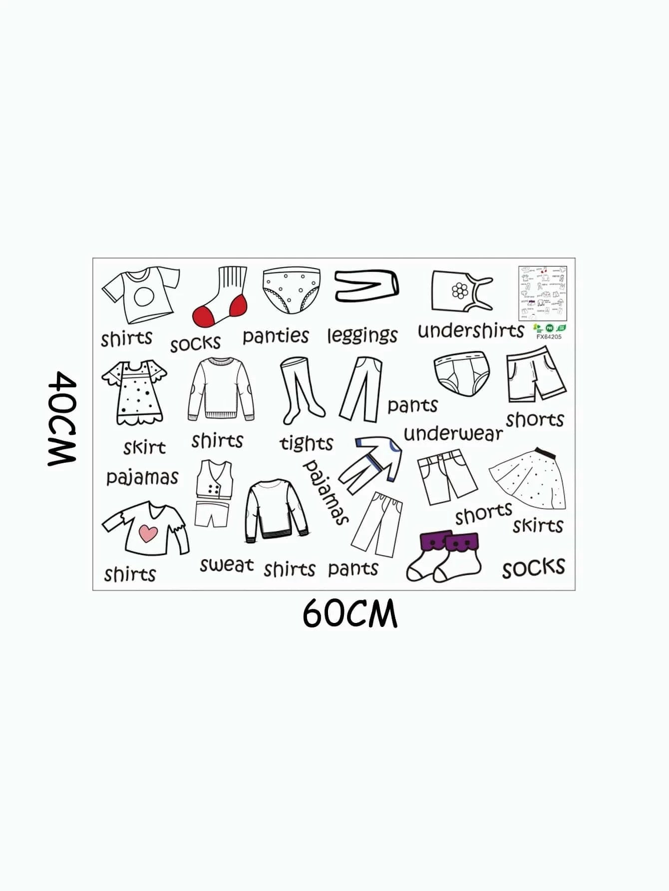 Clothing Organization Sticker Labels